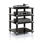 NorStone Stabbl Four Glass Shelf HI-FI Audio Rack Black