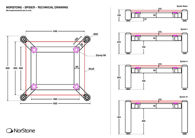 NorStone NORSPI1HFBA Spider 3 36CM 模組（每個）竹製