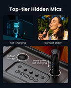Ikarao Break X1 Pro Karaoke Machine - Professional Dual Microphones & Extra Bass Mode