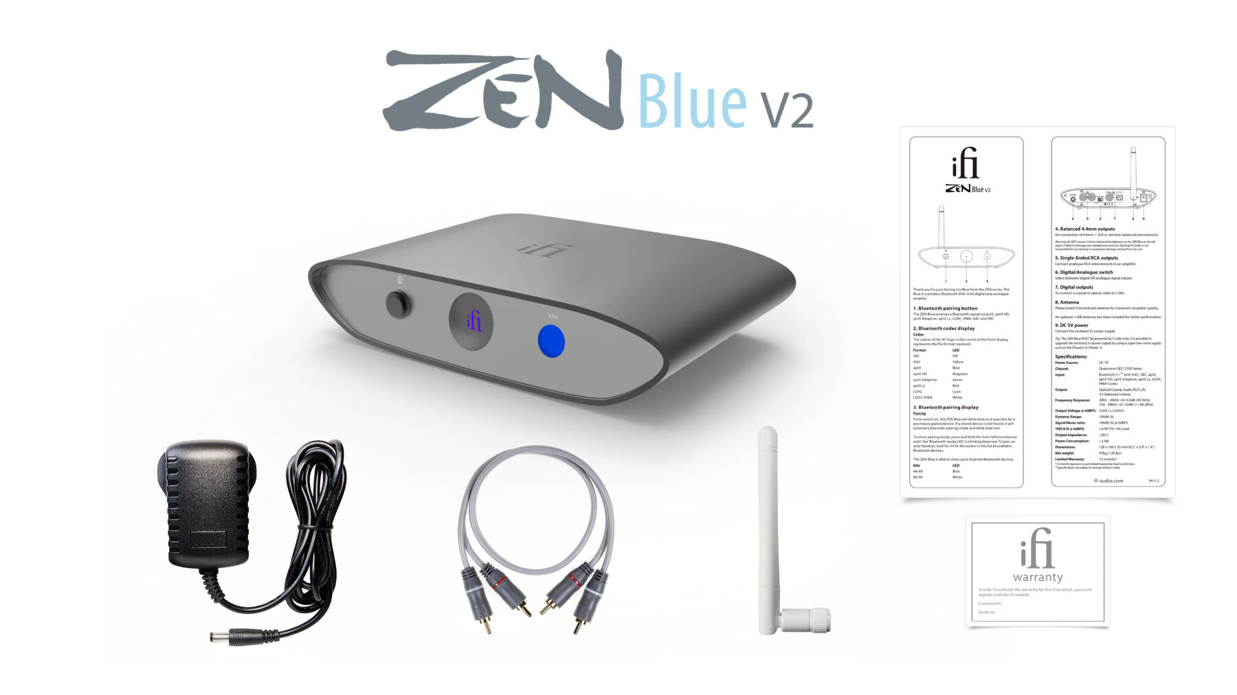 iFi ZEN Blue V2 Bluetooth DAC – Acoustipower