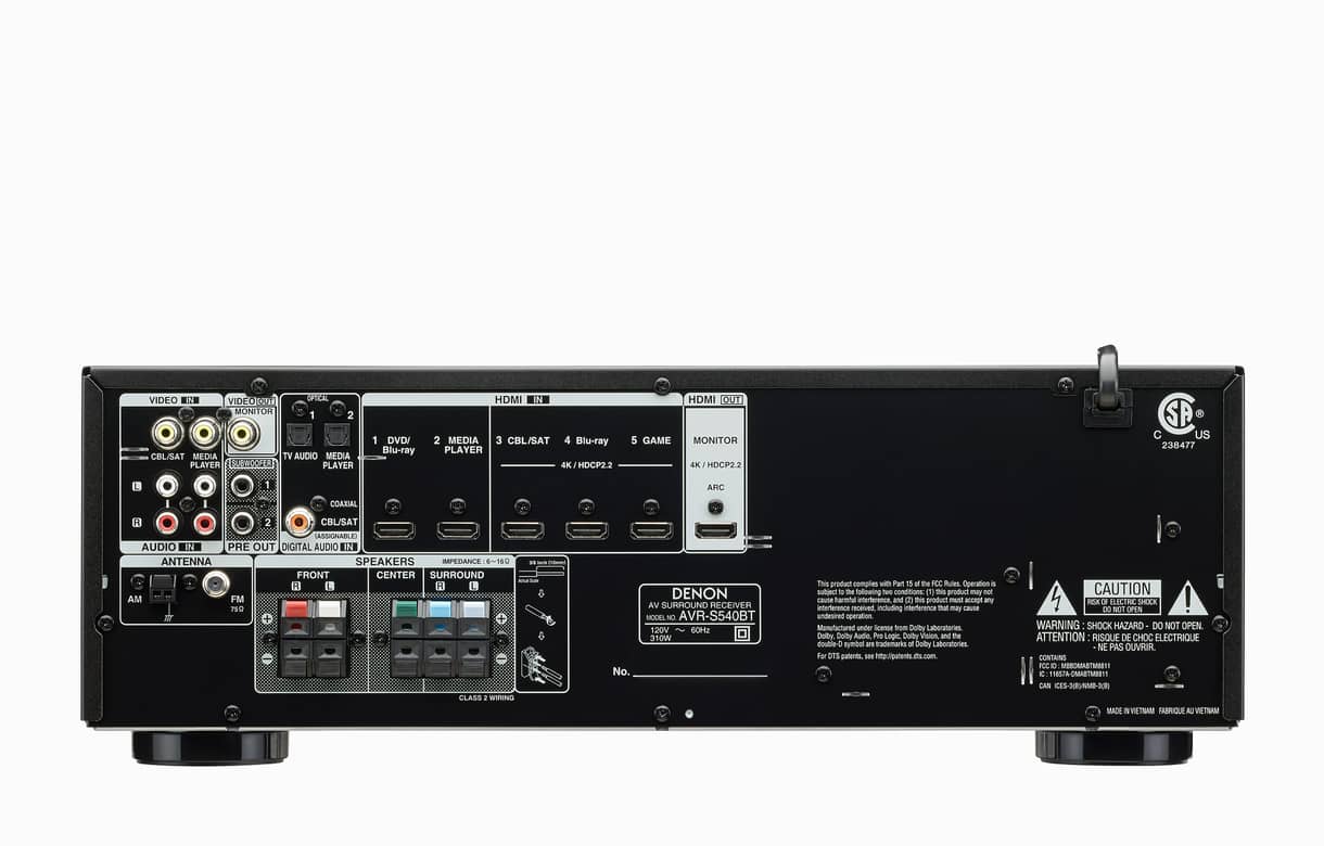 Denon AVR-S540BT 5.2 Ch. 4K Ultra HD AV Receiver – Acoustipower
